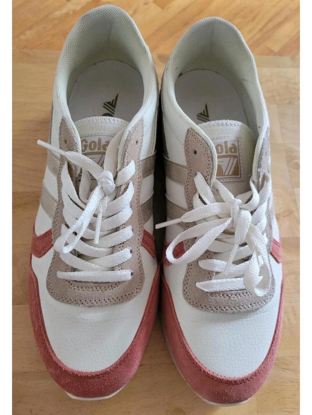 Gola CLB203 Daytona Quadrant Women’s Trainers Size 10 Off White Gold